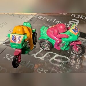 1990's Kinder egg Colorful Motorcycle Toy Set In Working Condition